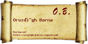 Országh Barna névjegykártya