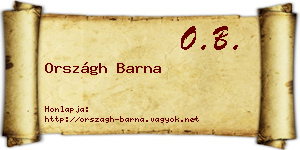 Országh Barna névjegykártya