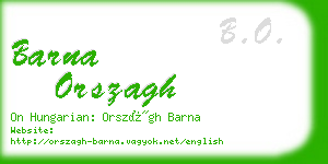 barna orszagh business card